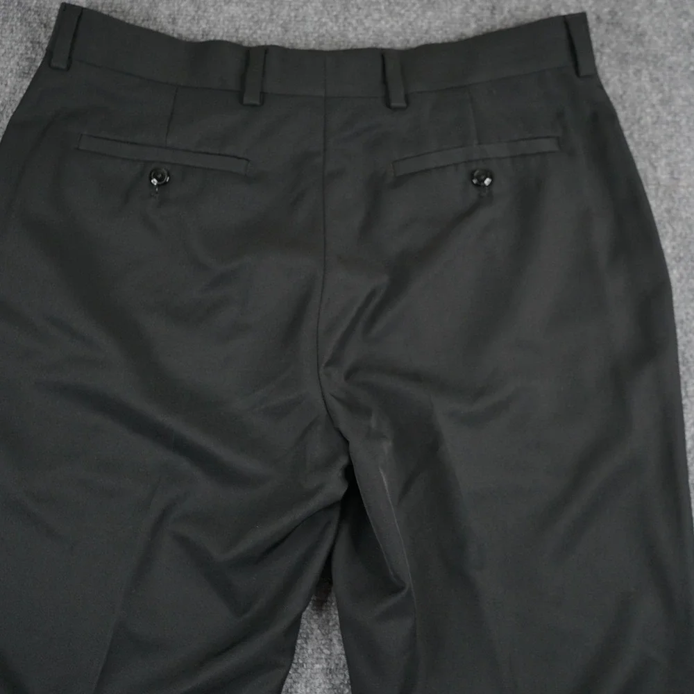 Alan‎ Flusser Golf Pants Mens 36x30 Black Flat Front Performance Trousers